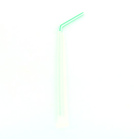 Plastic Straw Flexible PS Paper wrapped Striped Ø0,5cm 23cm (10000 Units)