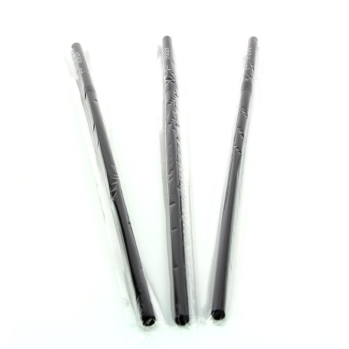 Plastic Straw Flexible PS Film Wrapped Black Ø0,5cm 23cm 