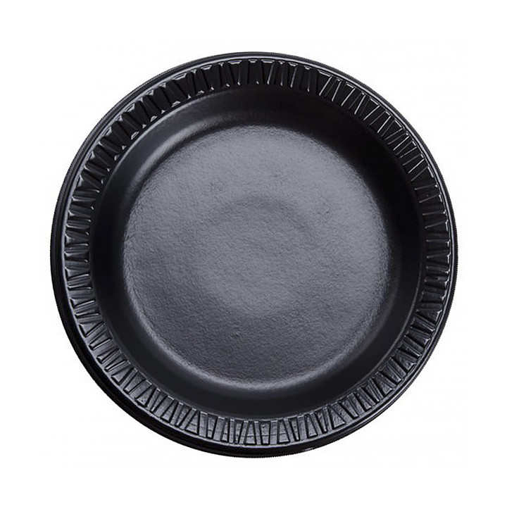 Foam Plate "Quiet Classic" Laminated Black Ø18 cm 