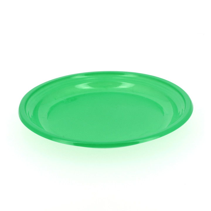 Plastic Plate Flat Green 20,5 cm 