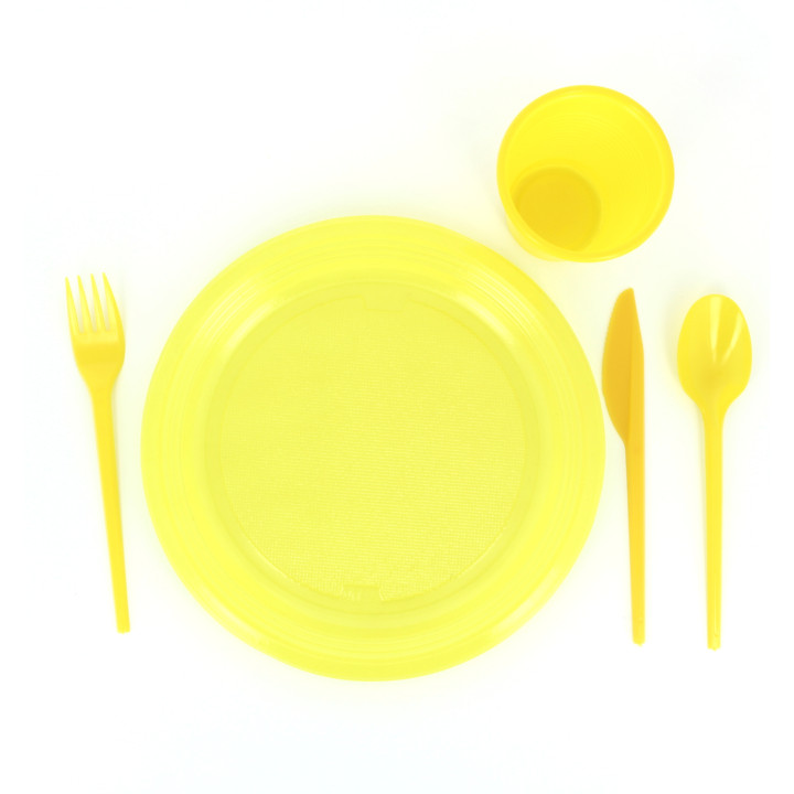 Plastic Knife PS Yellow 16,5 cm (15 Units) 