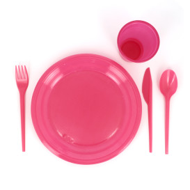 Plastic Knife PS Fuchsia 16,5 cm (900 Units)