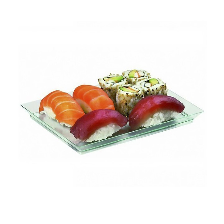 Plastic Tray PS Extra Rigid Water Green 13x18cm (80 Units)
