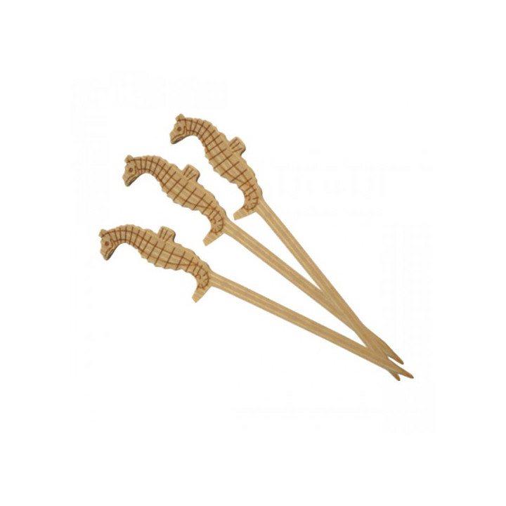Bamboo Food Pick "Caballito Mar" Design 9cm (100 Units)  