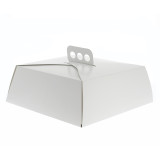 Paper Cake Box Square Shape White 34,5x34,5x10cm 