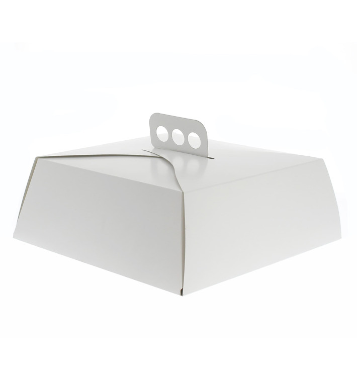 Paper Cake Box Square Shape White 34,5x34,5x10cm 
