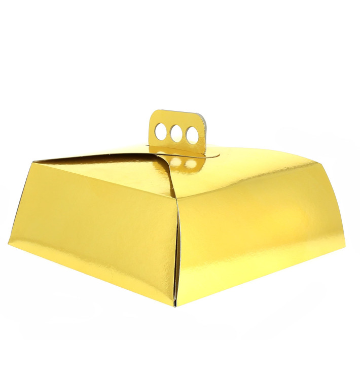 Paper Cake Box Gold Square Shape 30,5x30,5x10cm 