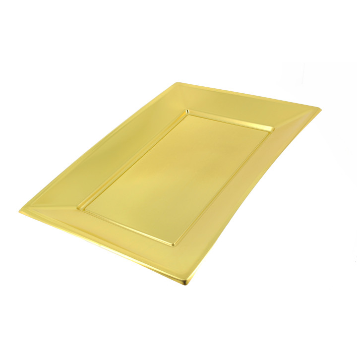 Plastic Tray Gold 33x23cm 