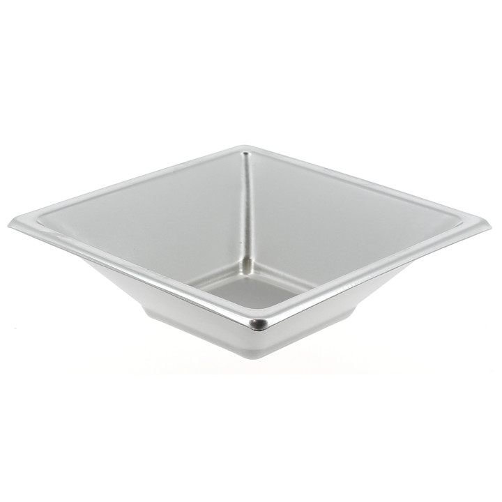 Plastic Bowl PS Square shape Silver 12x12cm 