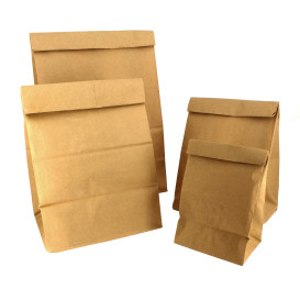 Paper Bag without Handle Kraft Brown 12+8x24cm (1000 Units)