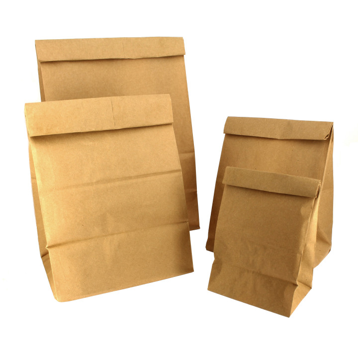 Paper Bag without Handle Kraft 20+16x40cm (25 Units)