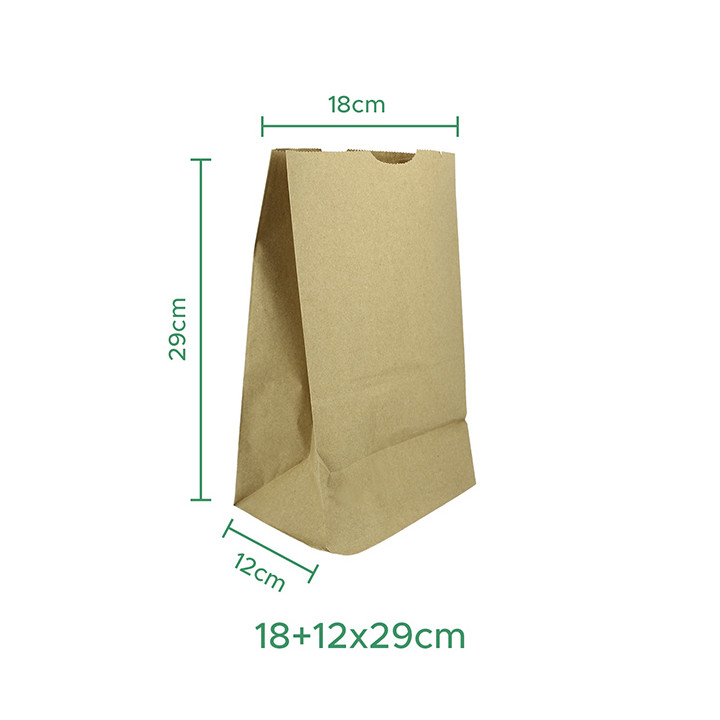 Paper Bag without Handle Kraft 18+12x29cm (25 Units)