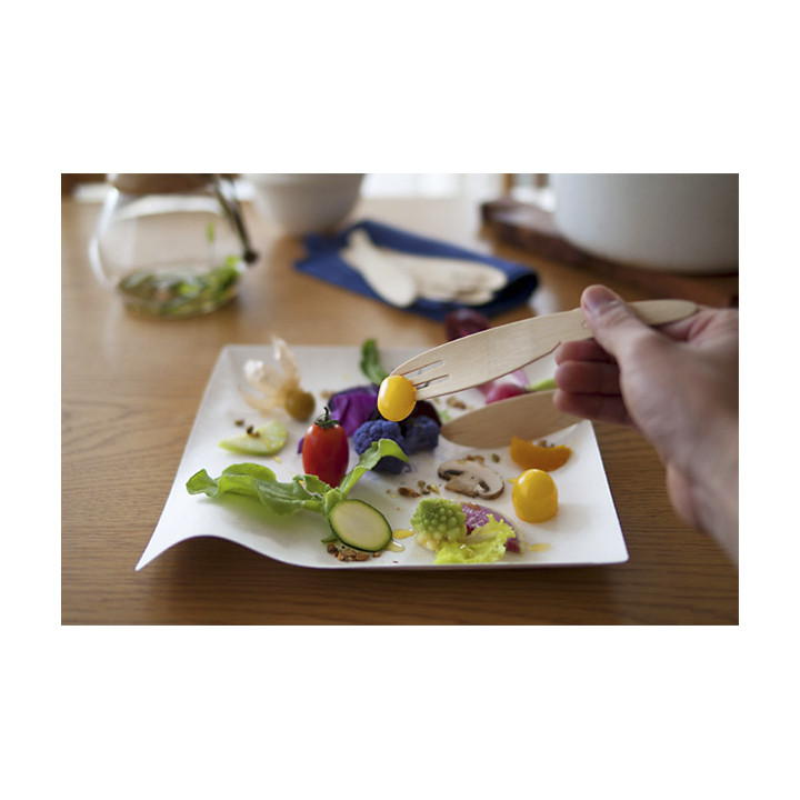 Sugarcane Plate Wasara Biodegradable "Kaku" "S" 8x8x1,7 cm (400 Units)