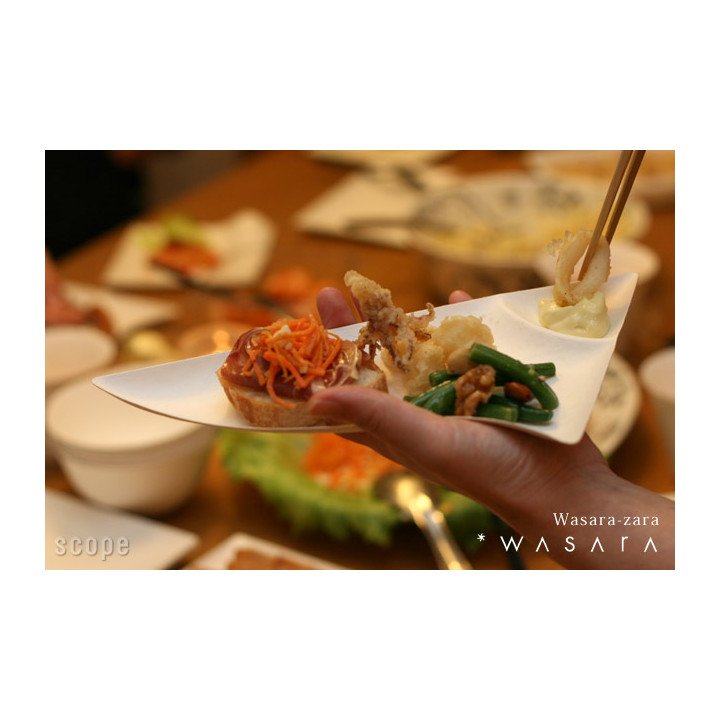 Sugarcane Tray Wasara Biodegradable Double Compartment (200 Units)