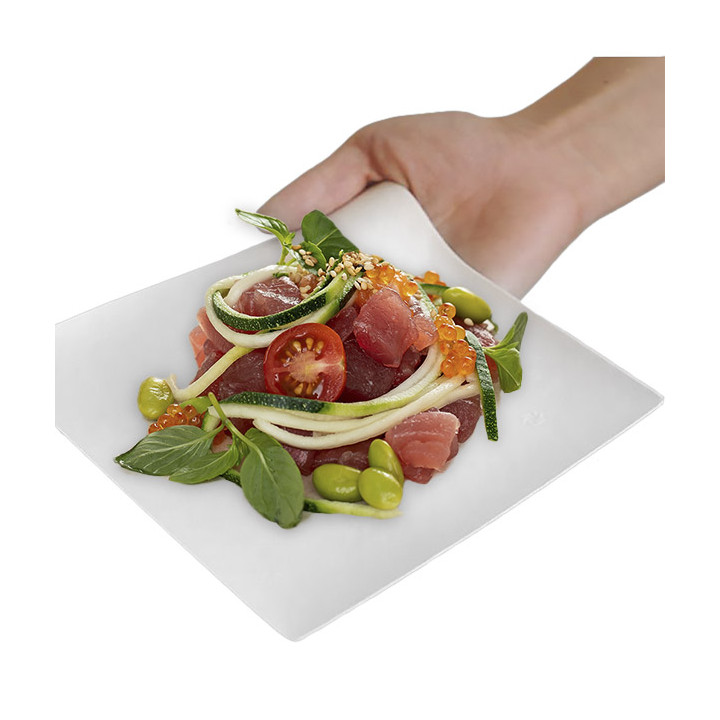 Sugarcane Plate Wasara Biodegradable "Kaku" L 20,4x20,4x3,6 cm (100 Units)