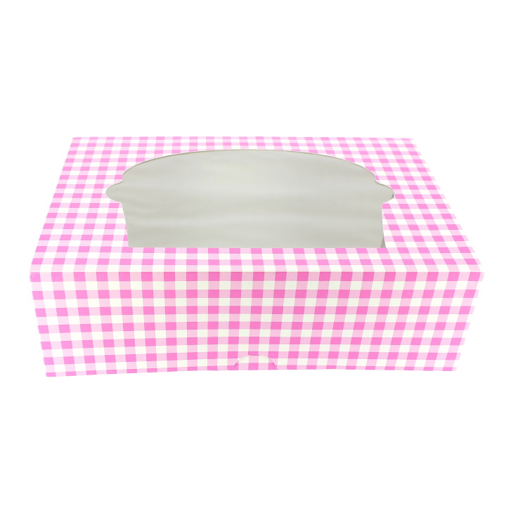 Paper Cupcake Box 6 Slots Pink 24,3x16,5x7,5cm (100 Units)