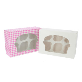 Paper Cupcake Box 6 Slots White 24,3x16,5x7,5cm (100 Units)