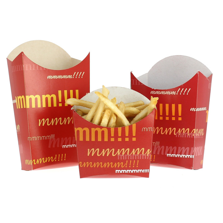 Paper French Fries Scoop Container Medium size 8,2x3,5x12,5cm (25 Units)
