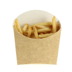 Paper French Fries Scoop Container Kraft Small size 8,2x2,2x9cm (25 Units) 