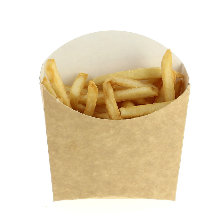 Paper French Fries Scoop Container Kraft Small size 8,2x2,2x9cm (25 Units) 
