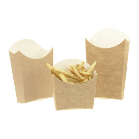 Paper French Fries Scoop Container Kraft Small size 8,2x2,2x9cm (600 Units)