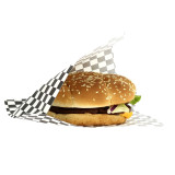 Paper Food Bag Grease-Proof Opened L Shape Black 17x18cm 