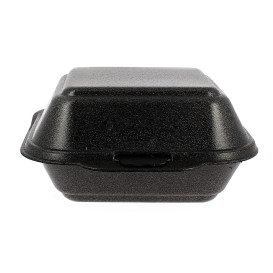 Foam Burger Boxes Take-Out Large size Black (125 Units)
