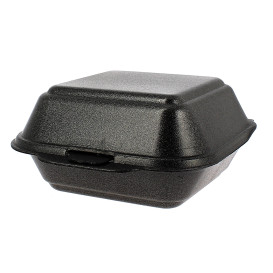 Foam Burger Boxes Take-Out Large size Black (125 Units)