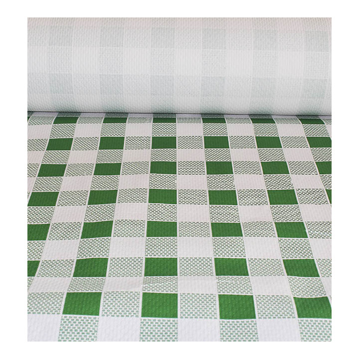 Paper Tablecloth Roll Green Checkers 1x100m. 40g (1 Unit) 