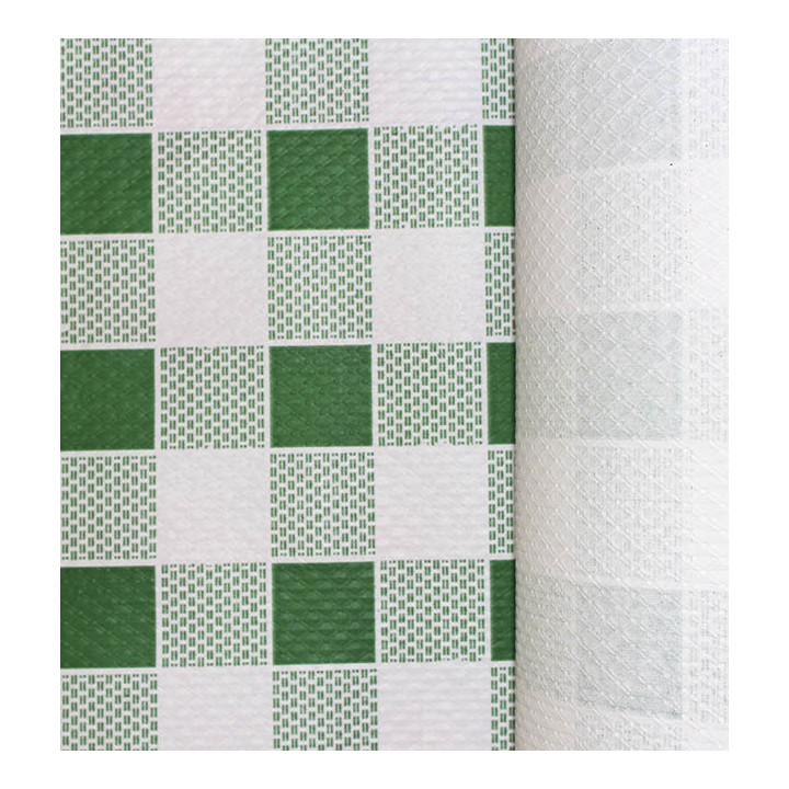 Paper Tablecloth Roll Green Checkers 1x100m. 40g (1 Unit) 