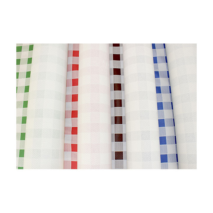 Paper Tablecloth Roll Green Checkers 1x100m. 40g (1 Unit) 