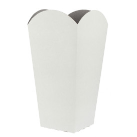 Paper Popcorn Box Medium Size White 90gr 7,8x10,5x18cm (25 Units) 