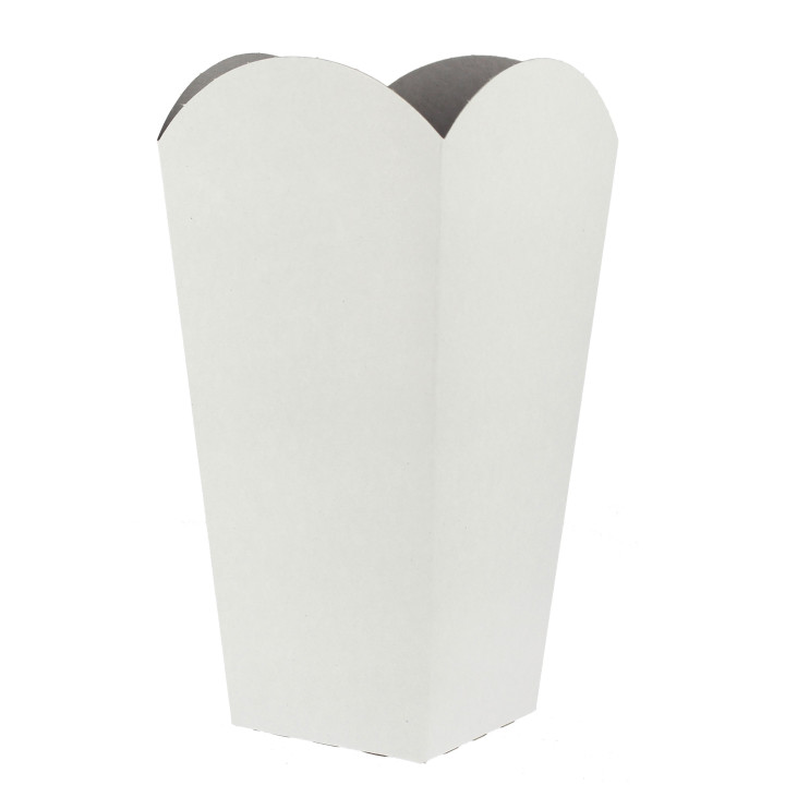 Paper Popcorn Box Medium Size White 90gr 7,8x10,5x18cm (25 Units) 