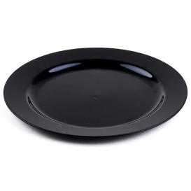 Plastic Plate Extra Rigid Black 19cm 