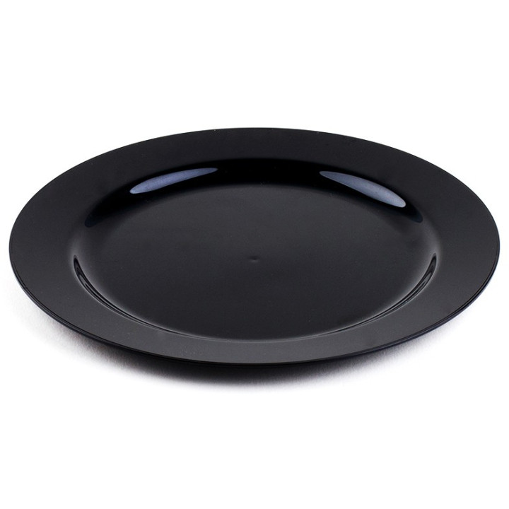 Plastic Plate Extra Rigid Black 23cm 