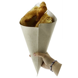 Paper Food Cone Natural 34cm 400g (1.000 Units)