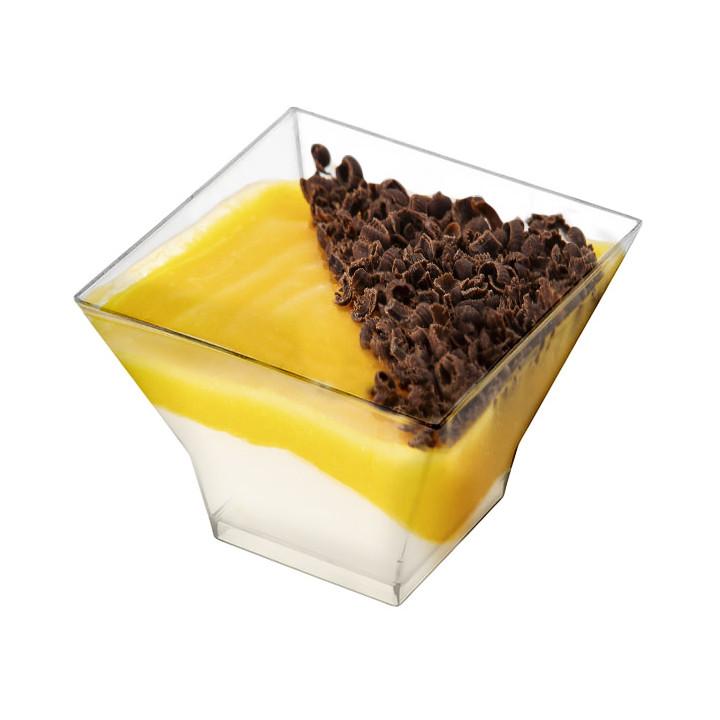 Tasting Plastic Bowl PS "Pagoda" Medium Size Clear 200 ml (12 Units) 