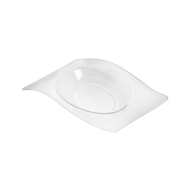 Tasting Plastic Plate PS Flat Clear 8x6,6 cm (50 Units) 