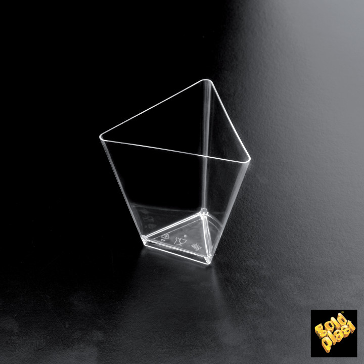 Tasting Plastic Bowl PS Triangle shape Clear 70 ml (25 Units) 