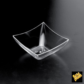 Tasting Plastic Bowl PS Square shape Clear 90 ml (25 Units) 