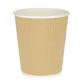 Paper Cup "Ripple Kraft" Brown 12 Oz/360ml Ø8,7cm 
