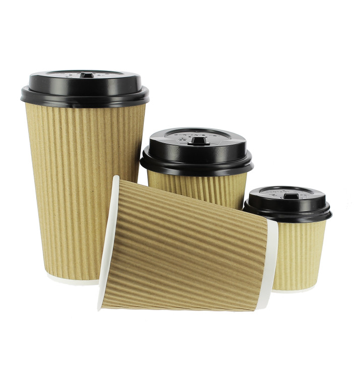 Paper Cup "Ripple Kraft" Brown 12 Oz/360ml Ø8,7cm (1000 Units)