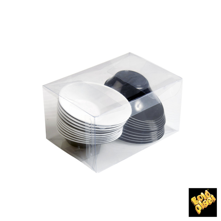 Plastic Bowl PS "Sodo" White and Black 50 ml (20 Units)