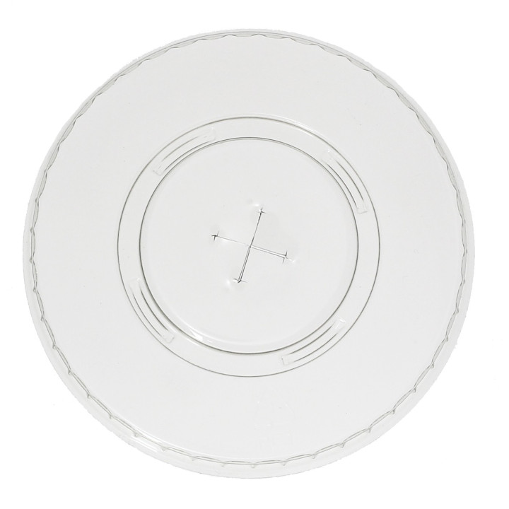 Plastic Lid with Straw Slot PET Flat Ø9,8cm 