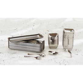 Plastic Teaspoon Metallized 10cm (1.000 Units)