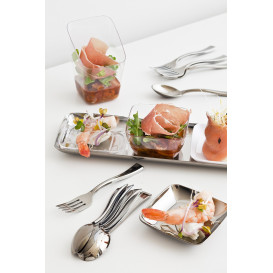 Plastic Spoon Metallized 17,5cm (50 Units) 