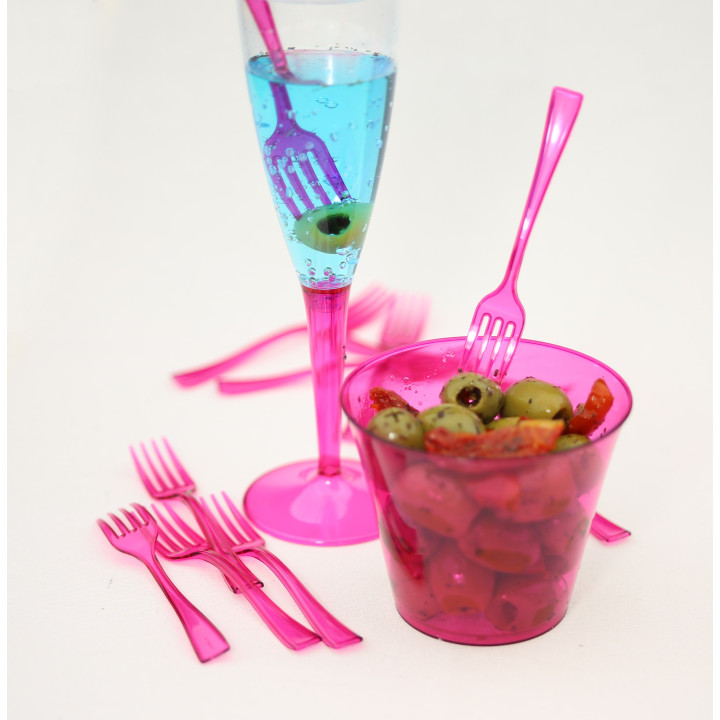 Plastic Fork Premium Raspberry 19 cm (180 Units)