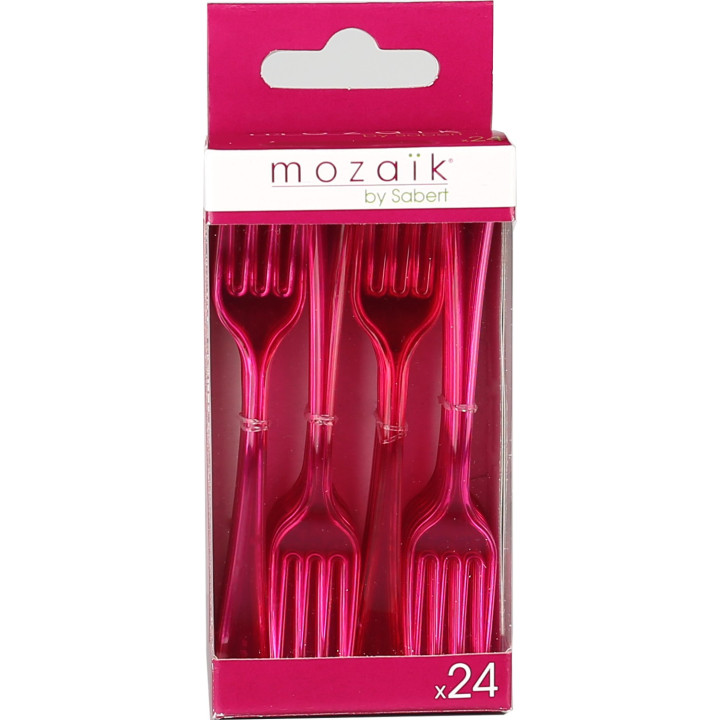 Plastic Fork Premium Raspberry 19 cm (180 Units)