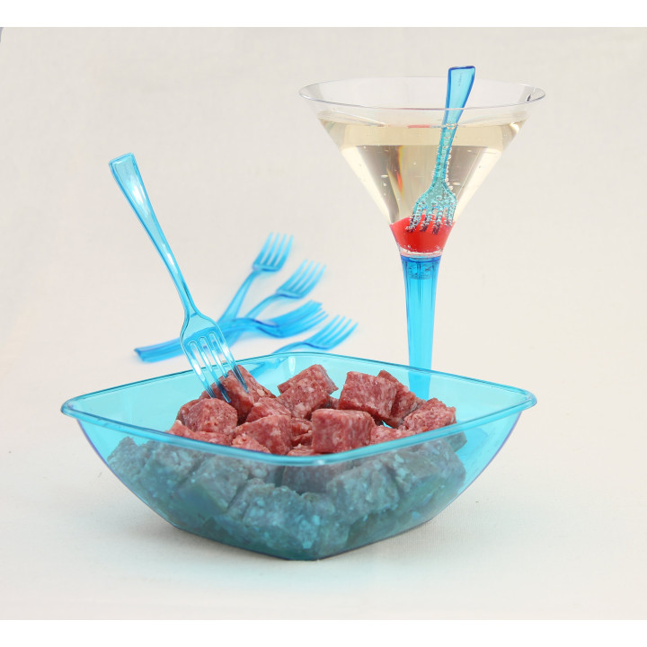 Plastic Fork Premium Turquoise 19cm (10 Units) 