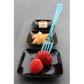 Plastic Fork Premium Turquoise 19cm (180 Units)